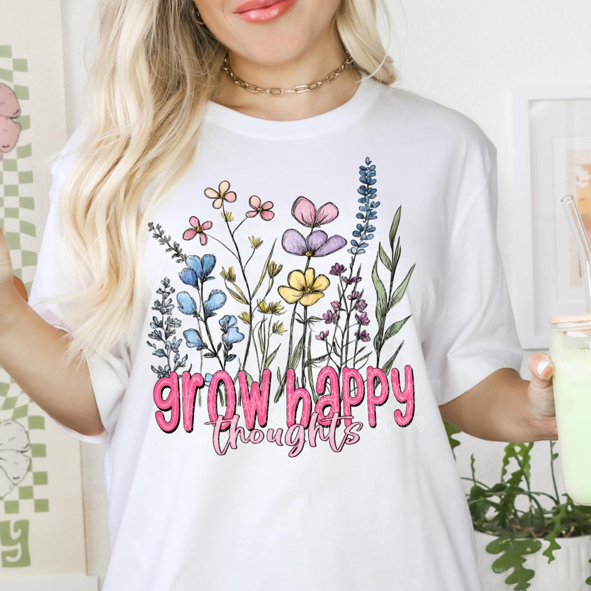 Grow happy thoughts (TTD) 91556 DTF transfer