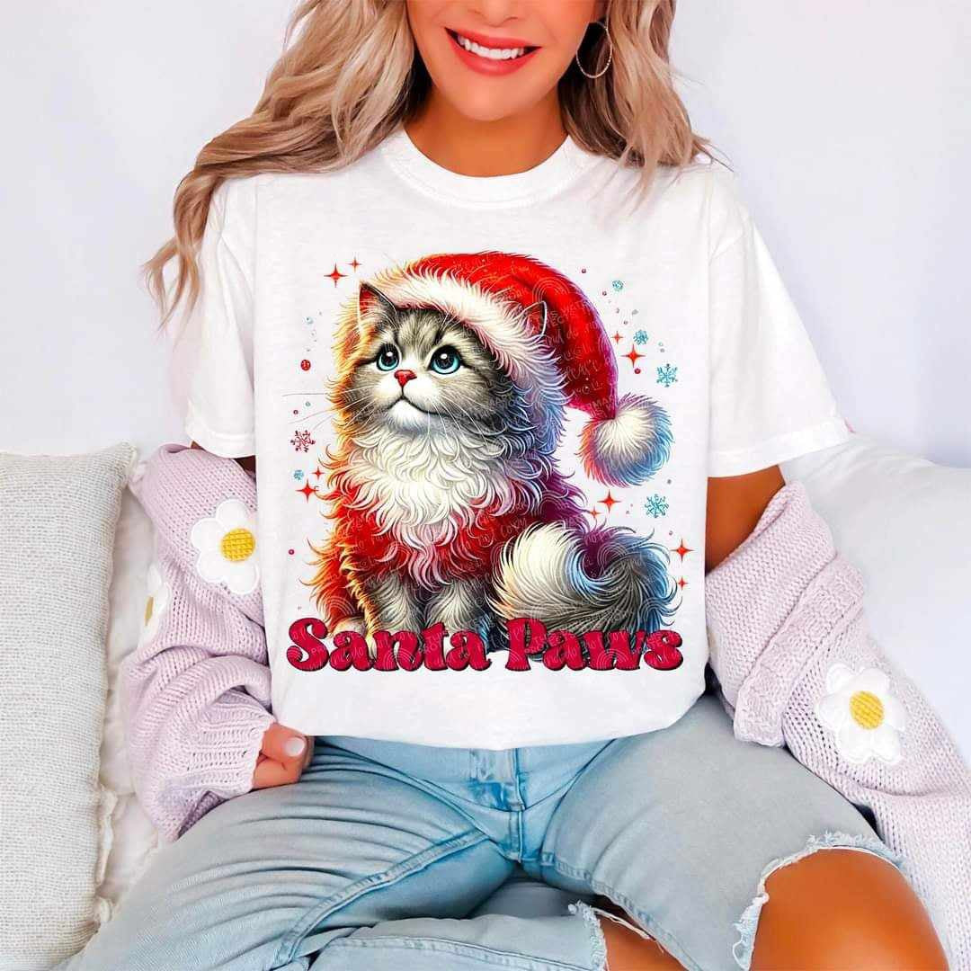Santa paws kitty (DDD) 70262 DTF transfer