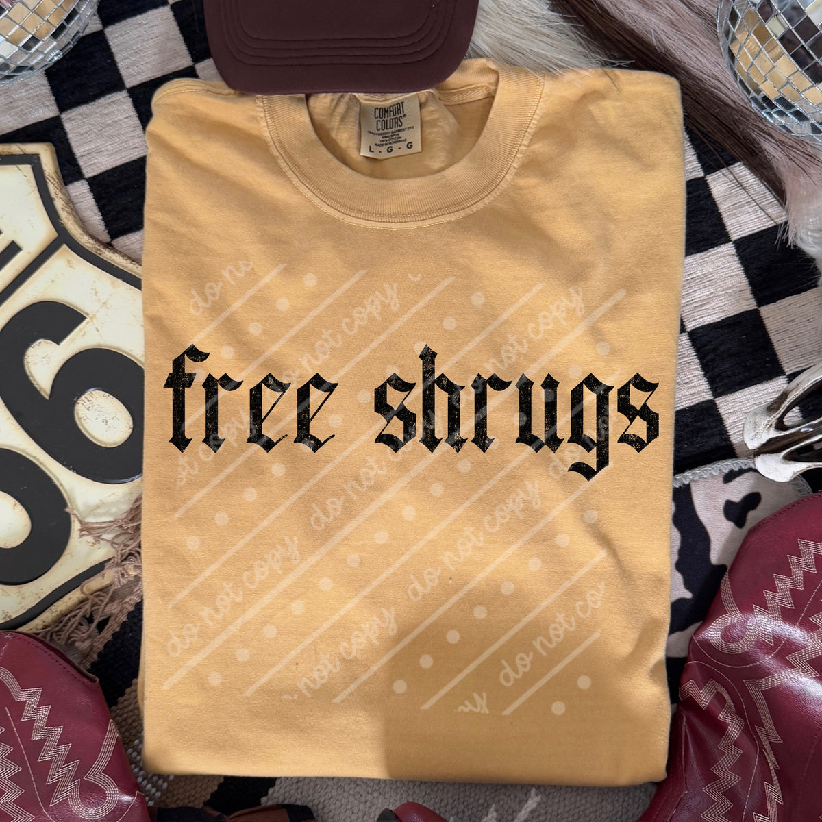 Free shrugs BLACK (scarlow) DTF transfer