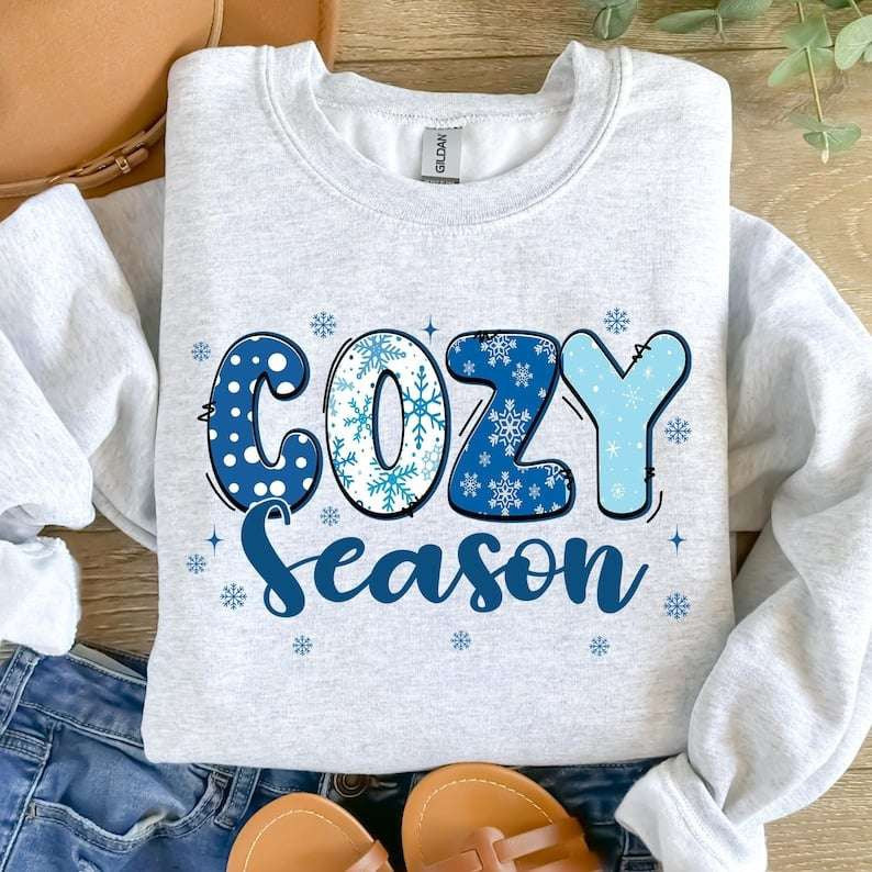 Cozy season blue 67939 DTF transfer