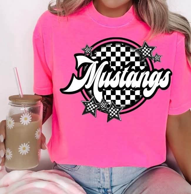 Mustangs checkered circle (S&G) 82336 DTF transfer