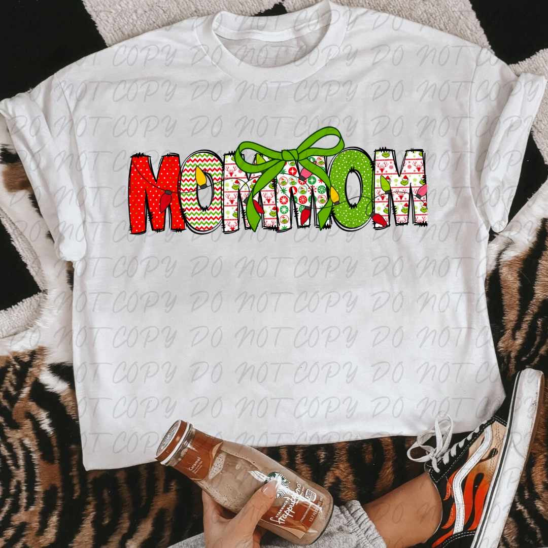 Mommom light green bow (VINTAGE) 64152 DTF transfer
