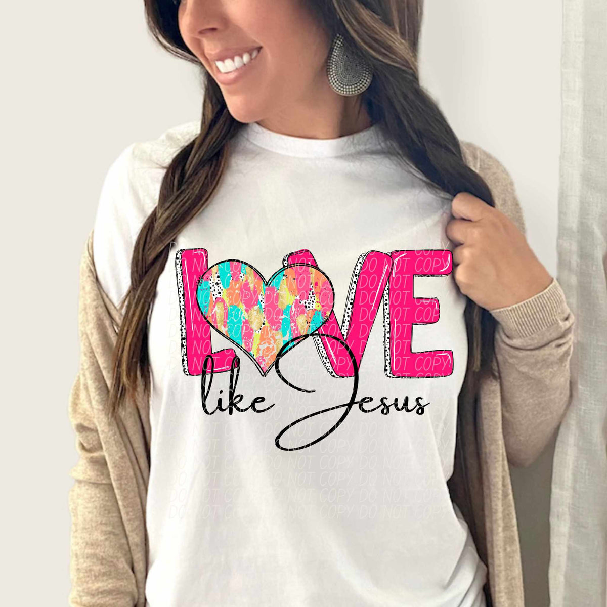 Love like Jesus brushstroke heart (CITY) 75754 DTF transfer