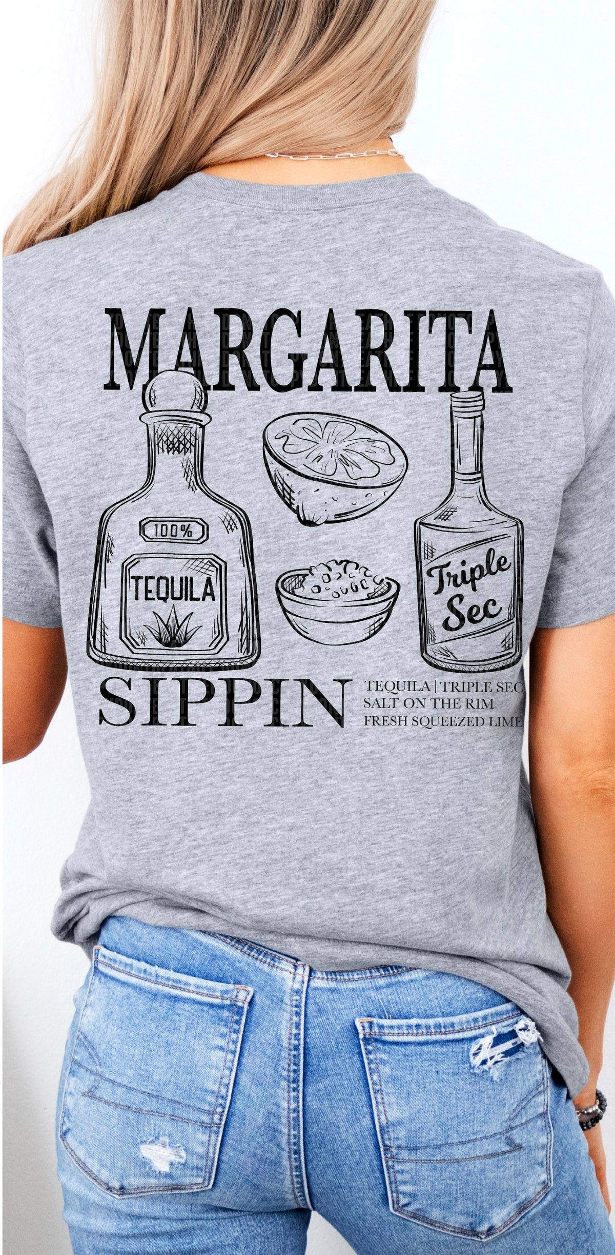 Margarita sippin BLACK 97565 DTF transfer