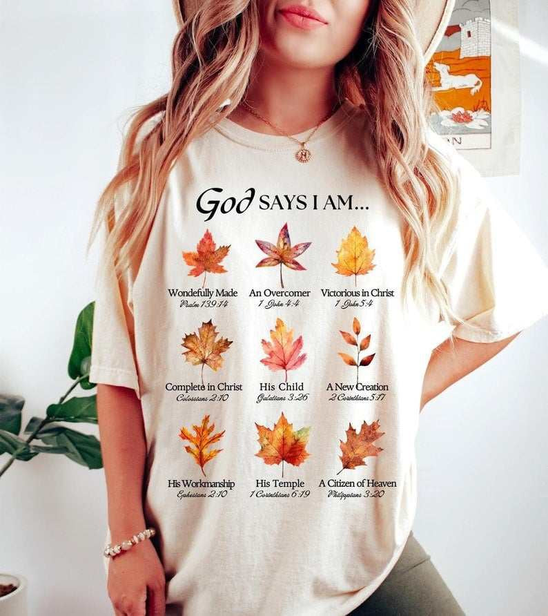 God says I am leaves  65220 DTF transfer