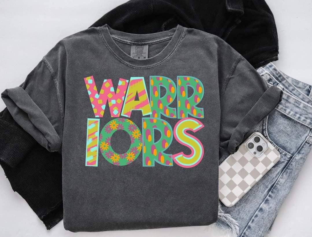 Warriors patterned font (S&G) 60359 DTF transfer