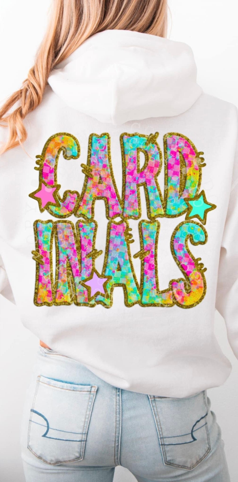Cardinals colorful checkered (C’s) 91484 DTF transfer