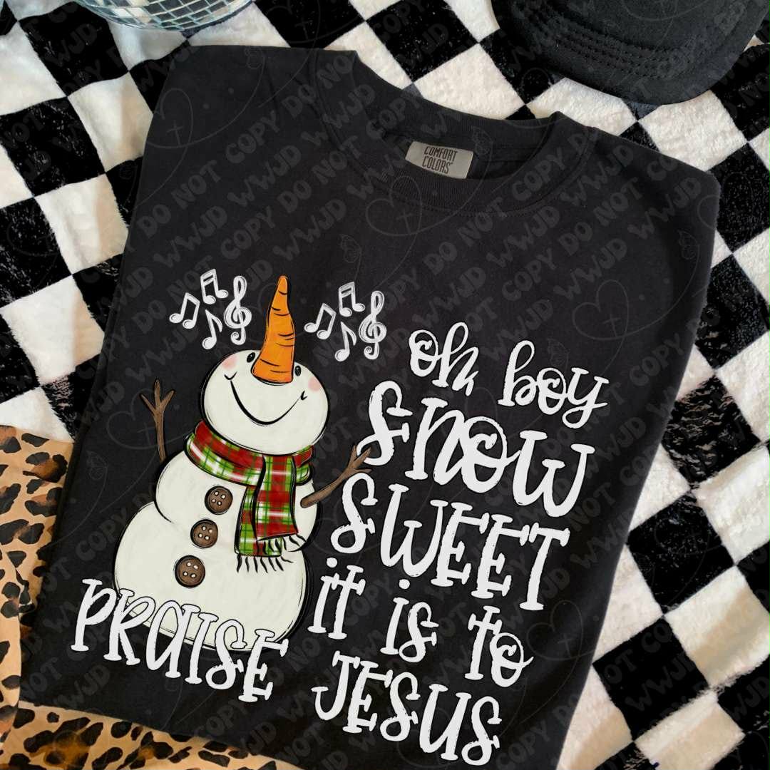 Oh boy snow sweet snowman (white words) (SSD) DTF transfer