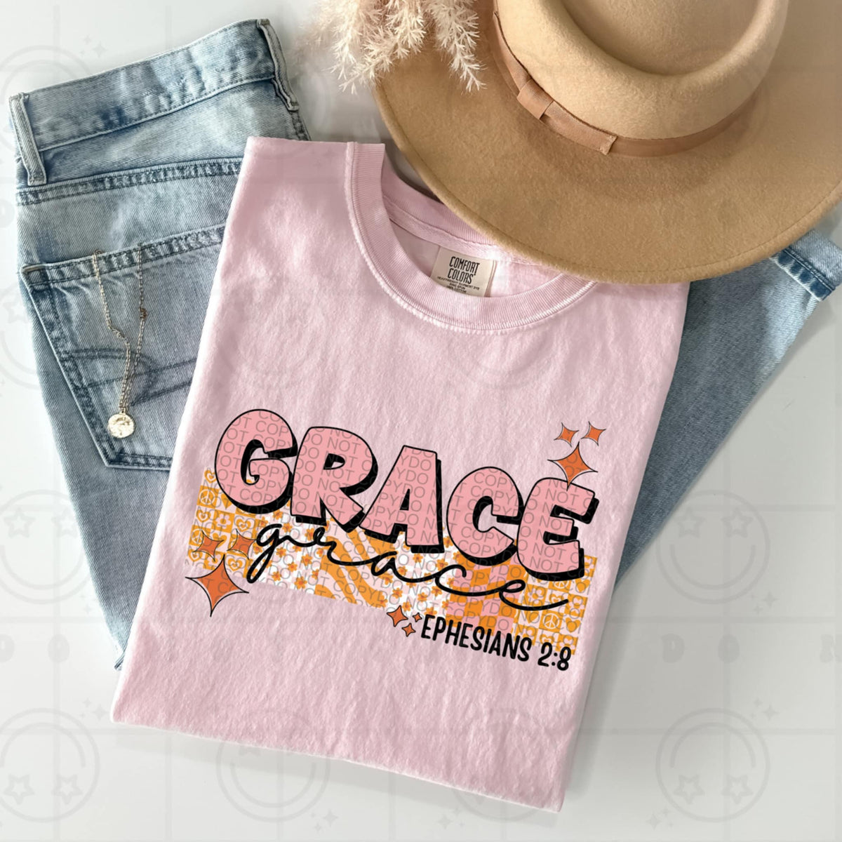 Grace pink and orange (HW) 93472 DTF transfer