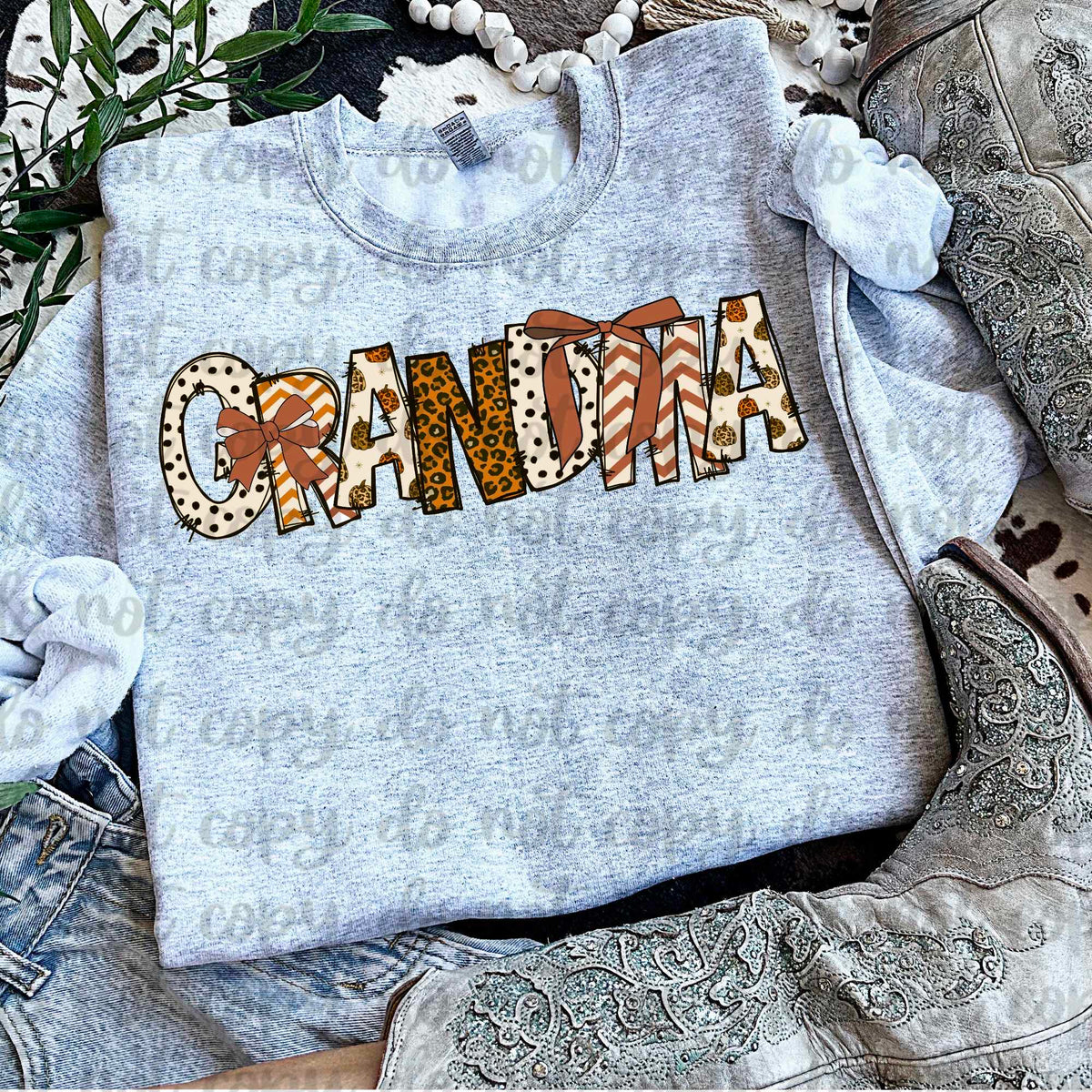 Grandma fall names with bows (vintage) 60748 DTF transfer