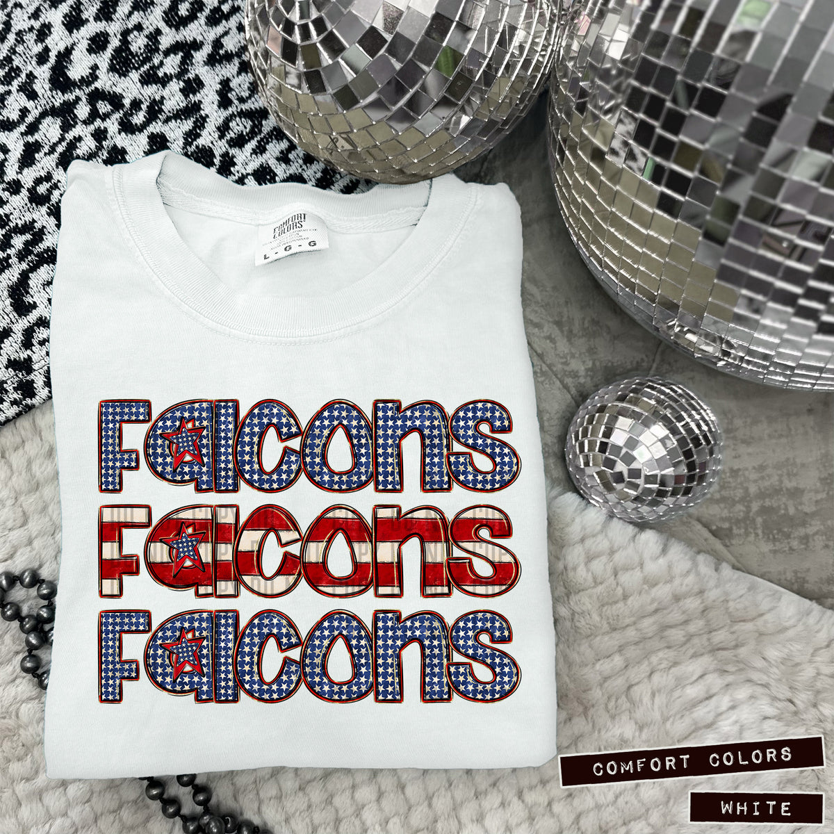 Falcons RWB stacked (Caplinger) DTF transfer