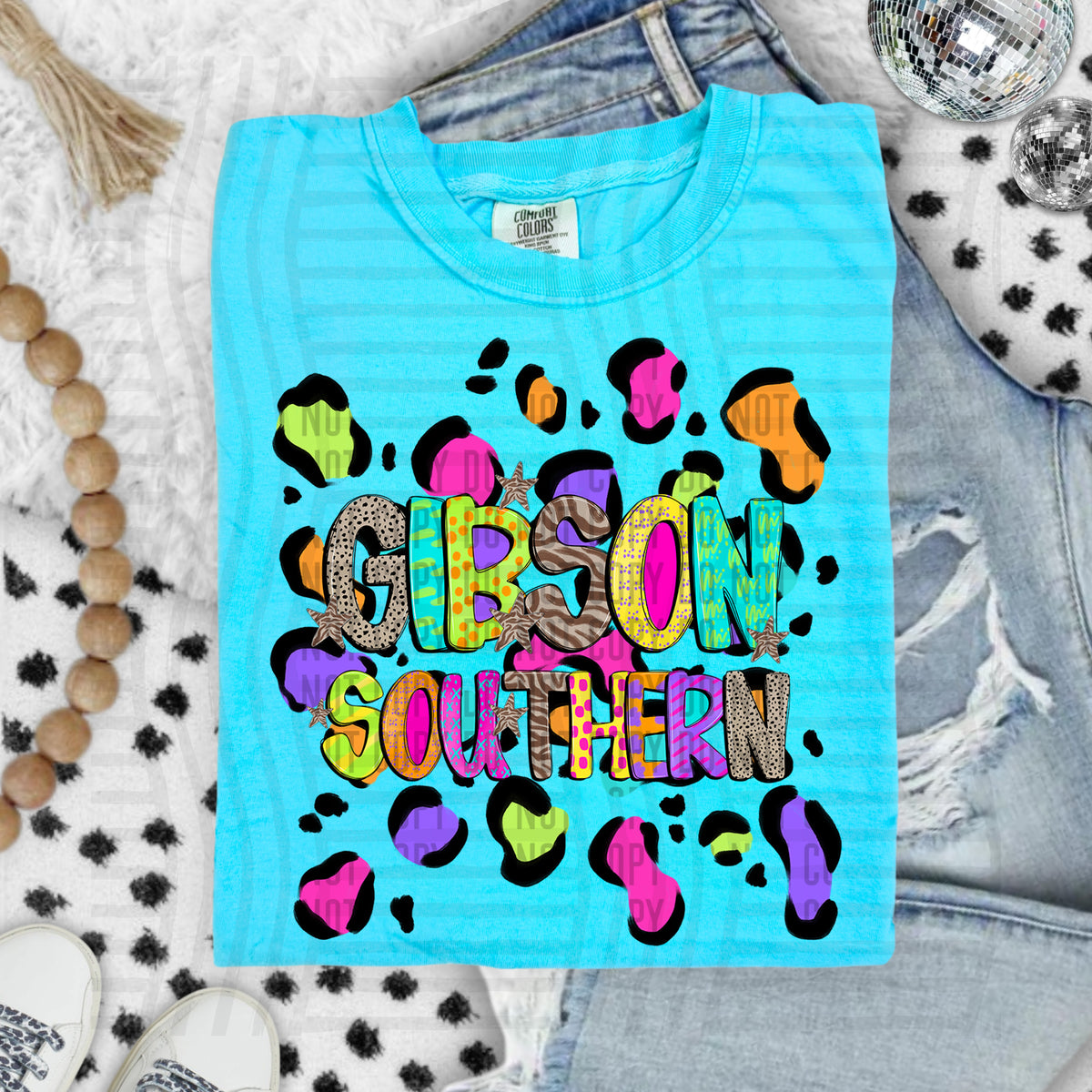 Gibson southern Funky Mix Up Leopard Mascot (Caplinger) DTF transfer