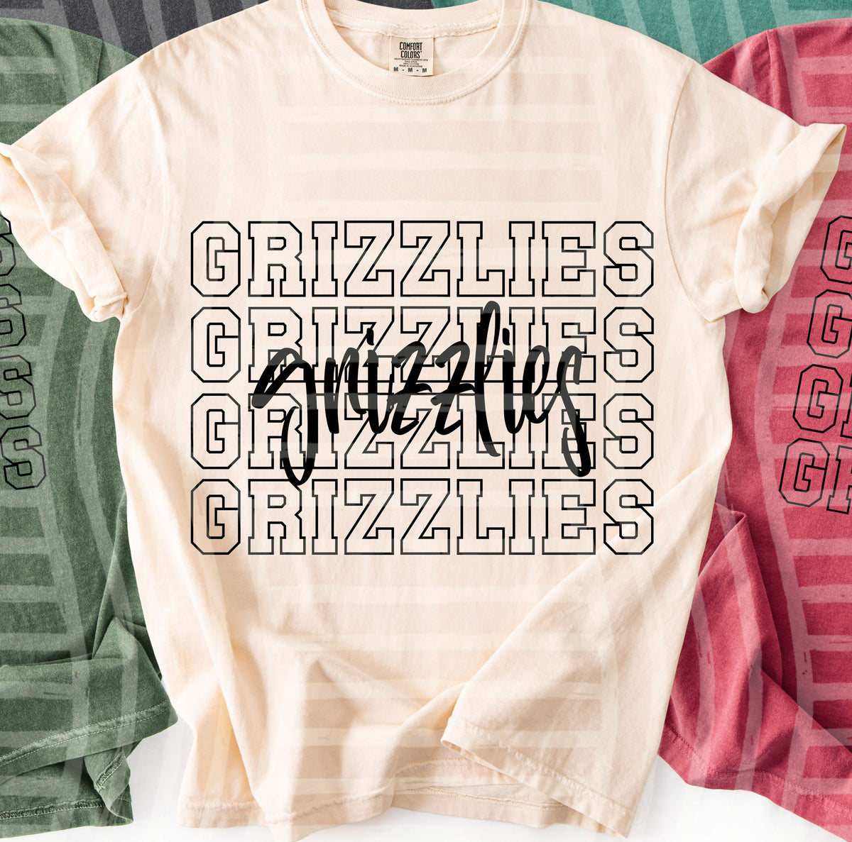 grizzlies simple stacked outlines (Caplinger) DTF Transfer