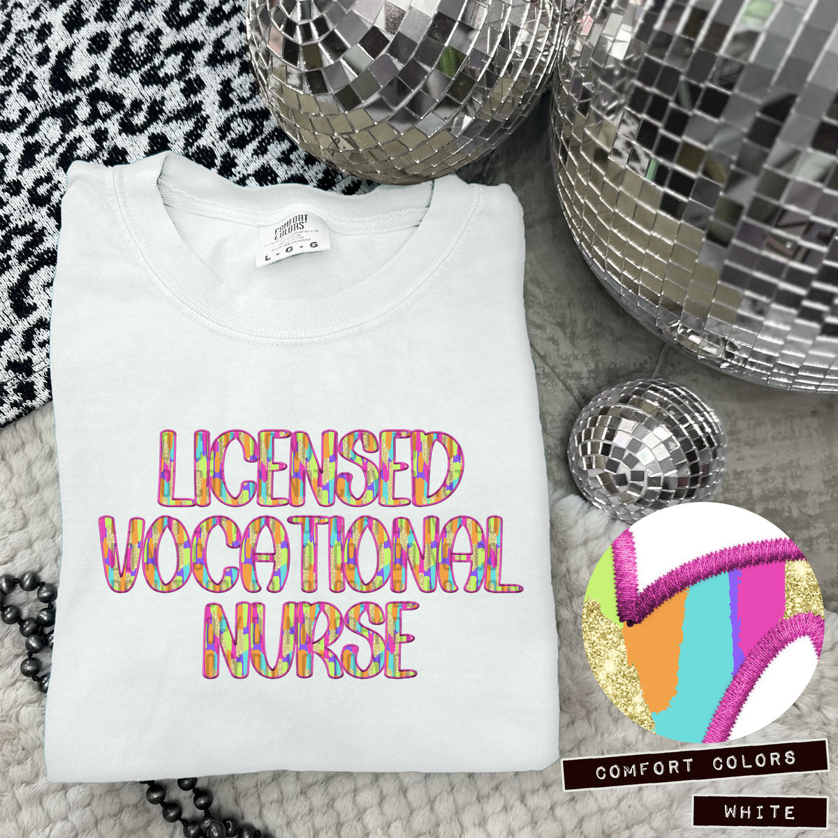 Licensed Vocational Nurse Juneberry Brushstrokes (Caplinger) DTF transfer