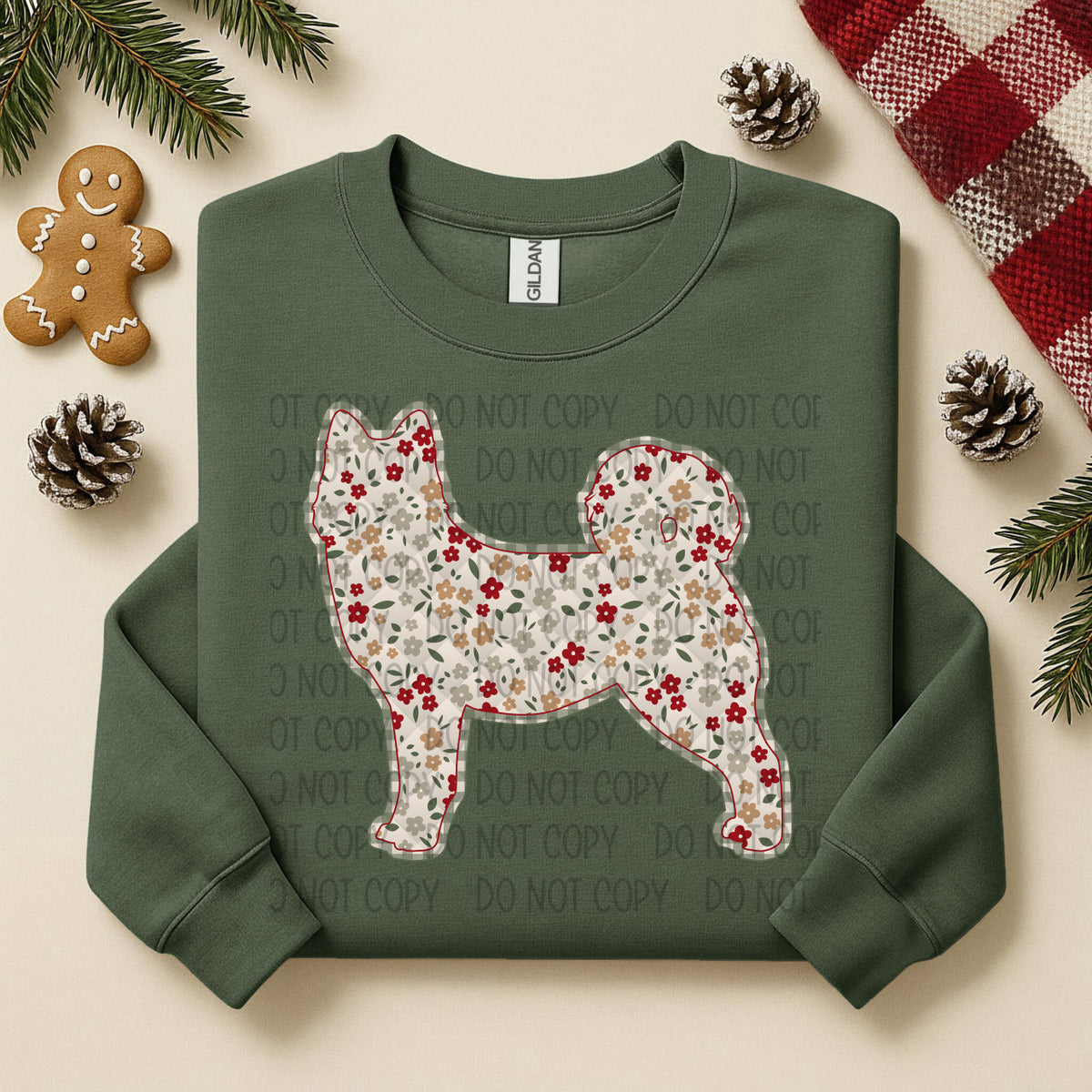 Alaskan Malamute Floral (SWD) DTF TRANSFER