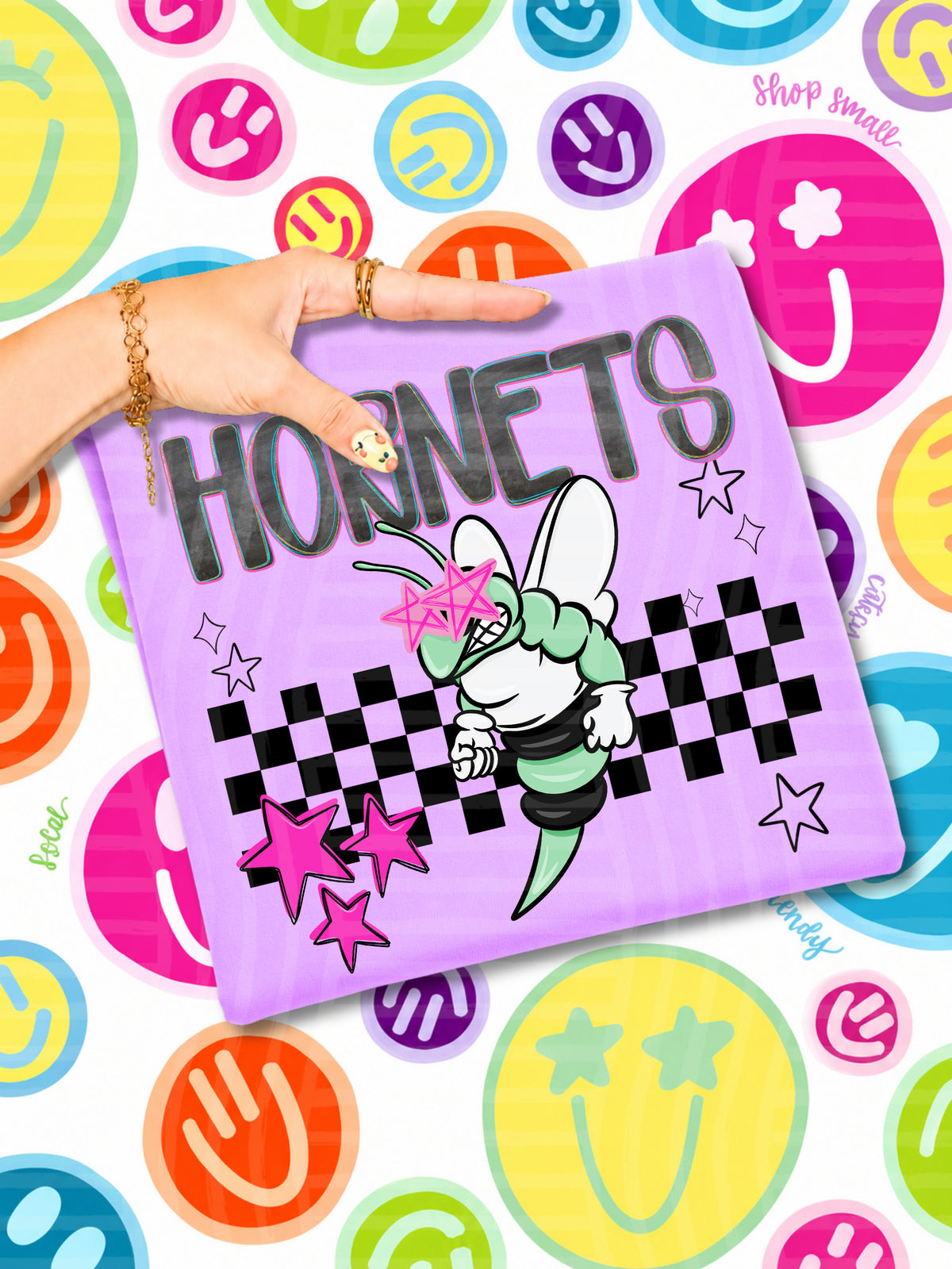 hornets-4 starry eyed checks (CAPLINGER) DTF Transfer