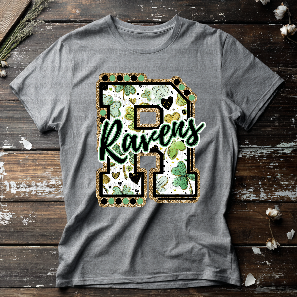 Ravens letter St. Patrick's Day GREEN (Revel) DTF Transfer