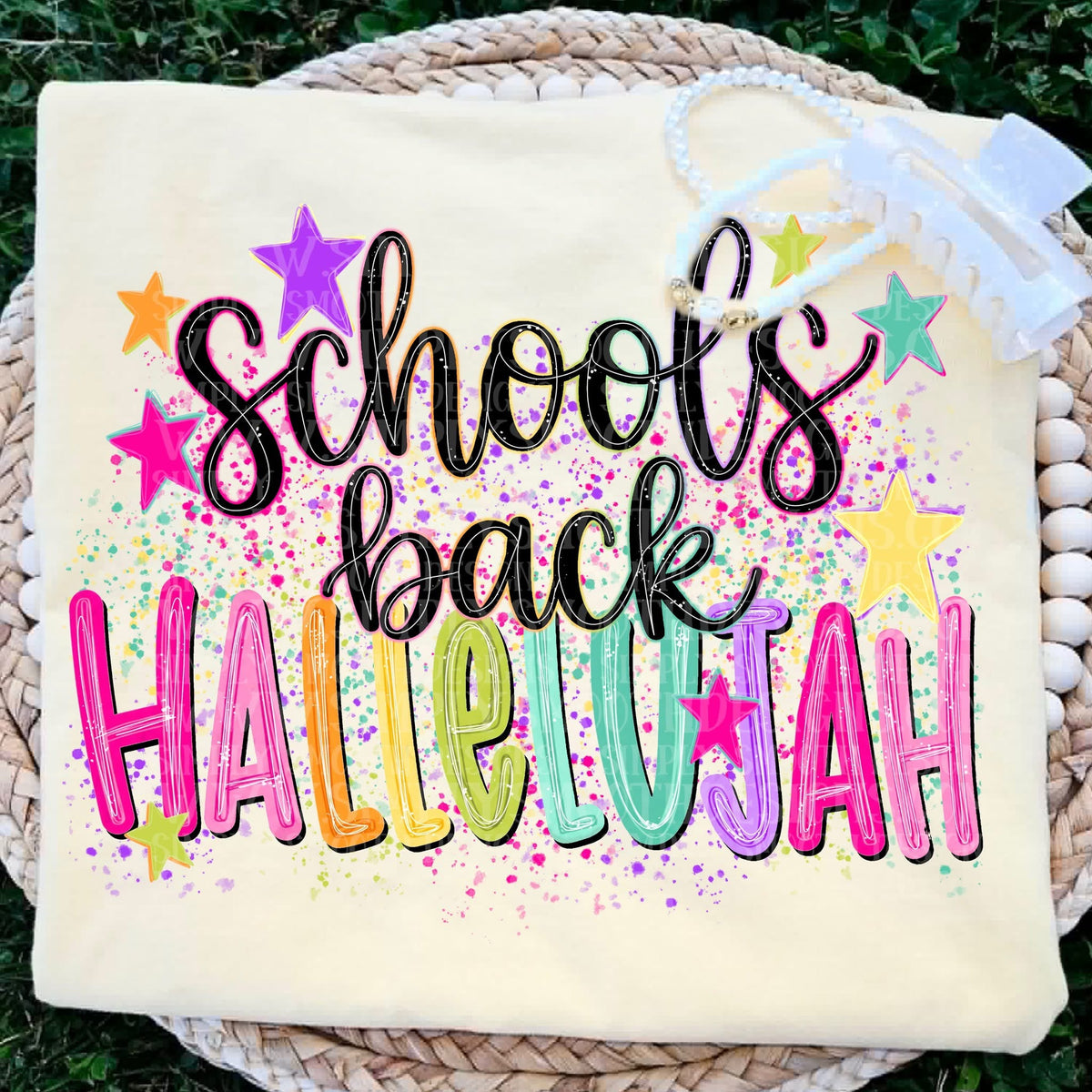 Schools back hallelujah splatter stars (SSD) DTF Transfer