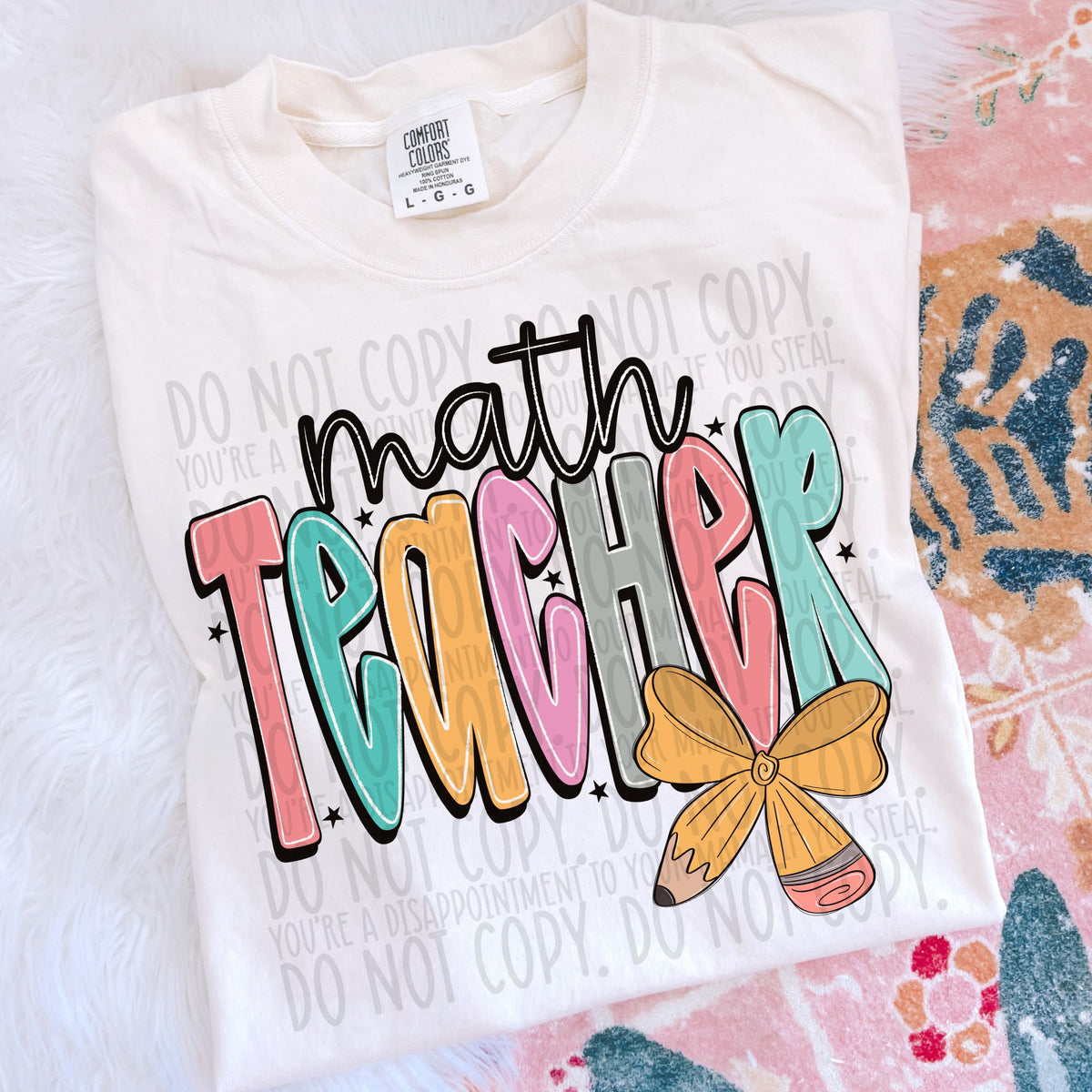 Math teacher pencil bow (SWD) DTF transfer