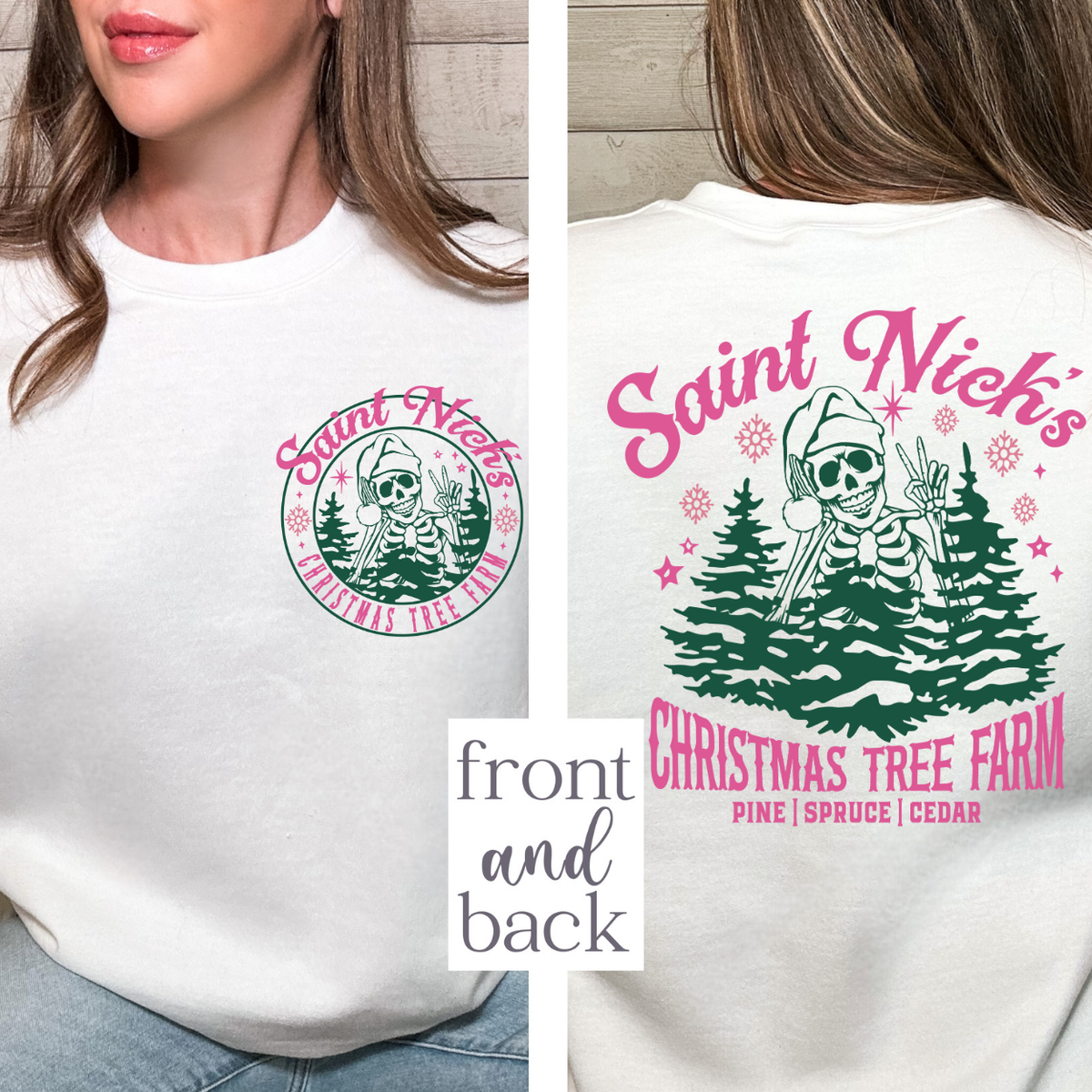 Saint Nick's Christmas Tree Farm (POCKET ONLY) 68277 DTF Transfer