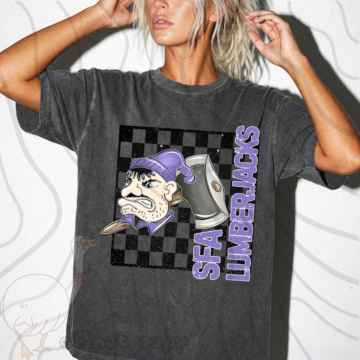 SFA lumberjacks 53 college mocks (dkdbk) DTF transfer