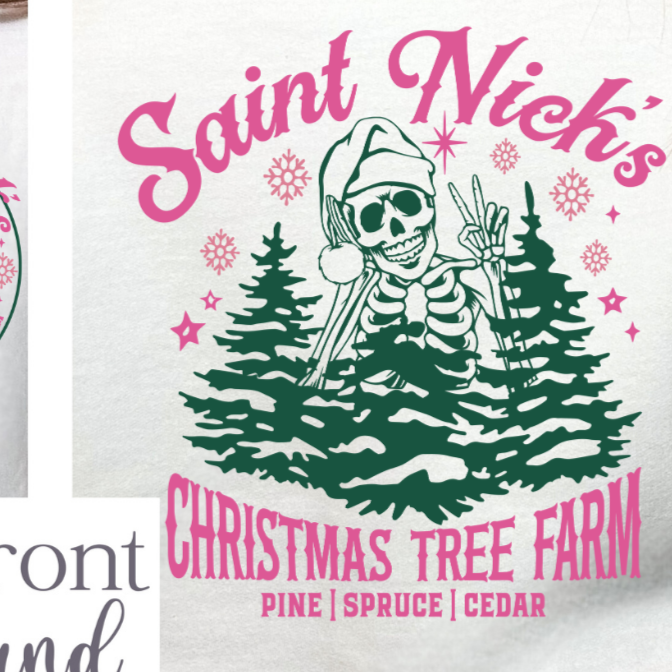 Saint Nick's Christmas Tree Farm (BACK ONLY) 68279DTF Transfer