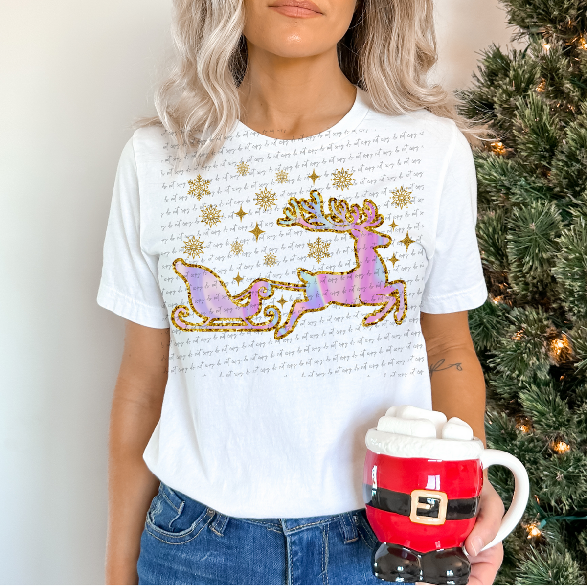 Reindeer & Sleigh 68595 DTF Transfer