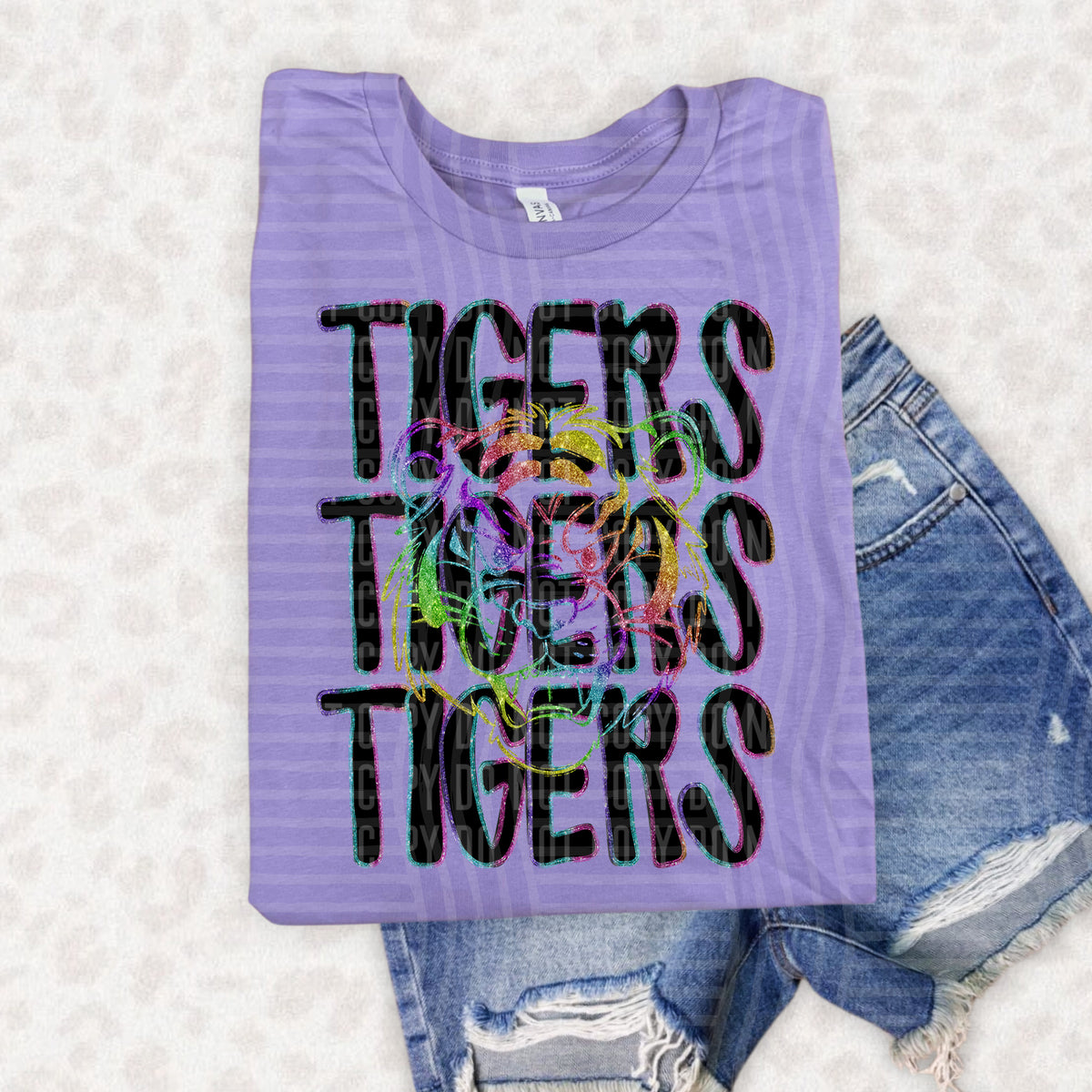 Tigers Word Stacked 108536 DTF Transfer