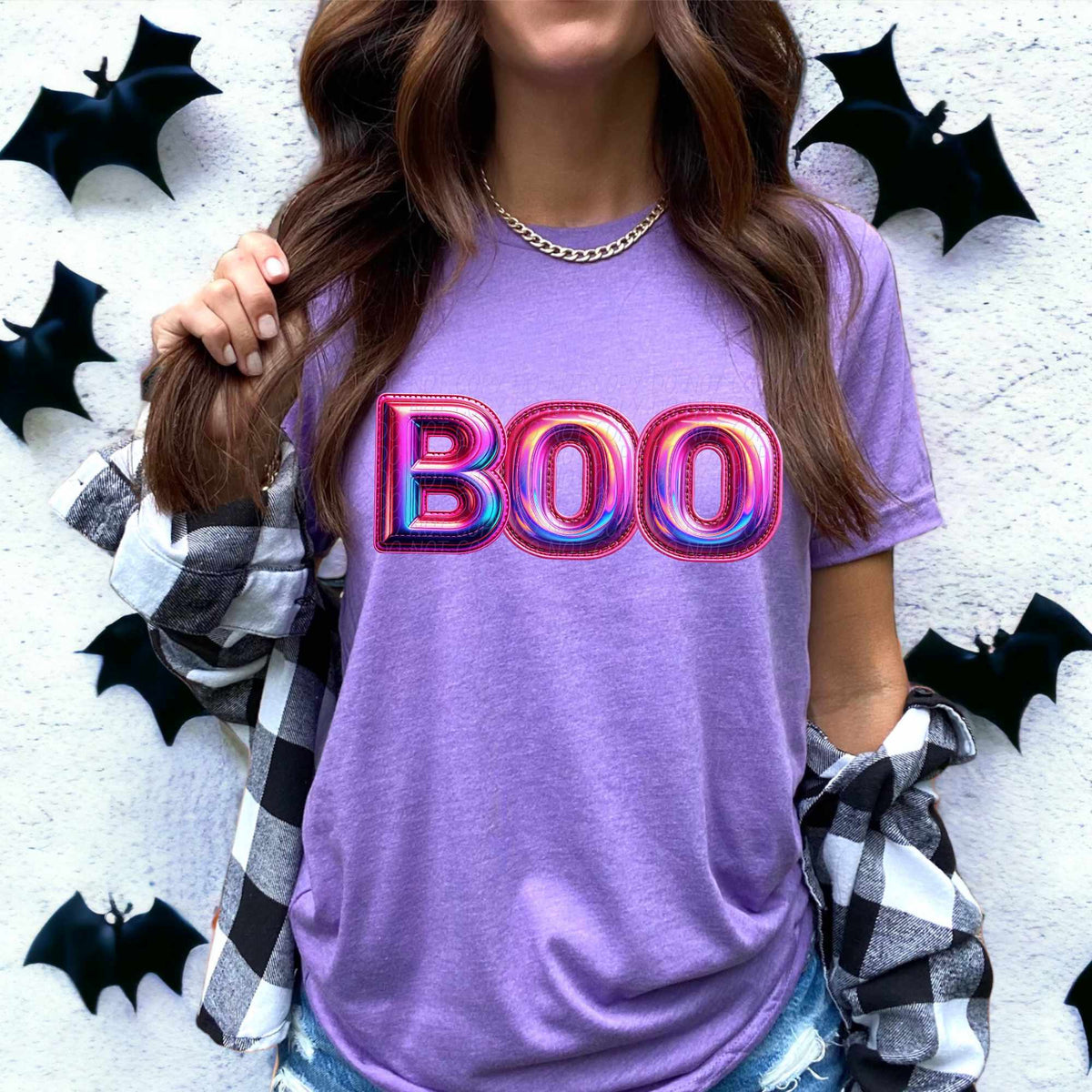 Boo pink holographic (CITY) 55909 DTF transfer
