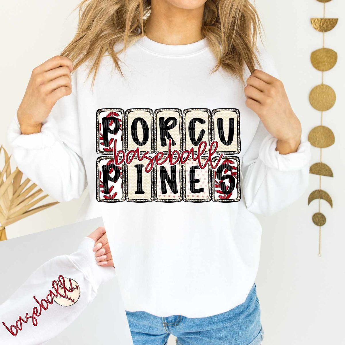 Porcupines Baseball FRONT (caplinger) 82553 DTF transfer