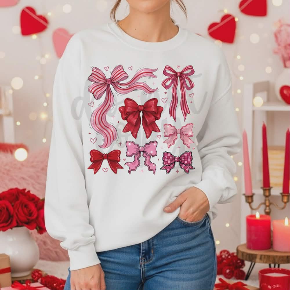 Pink and red bows (Parker) DTF transfer