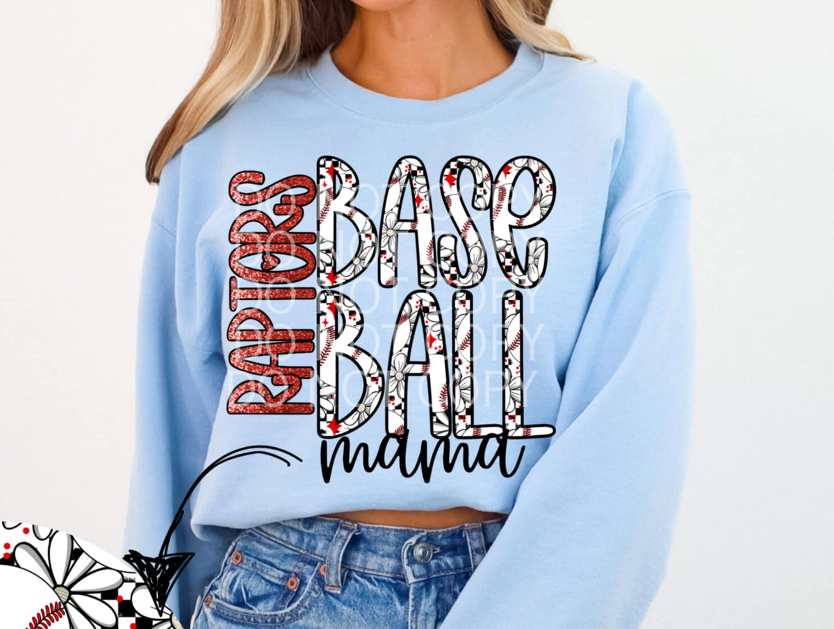 Raptors baseball mama (CSG) 85997 DTF transfer