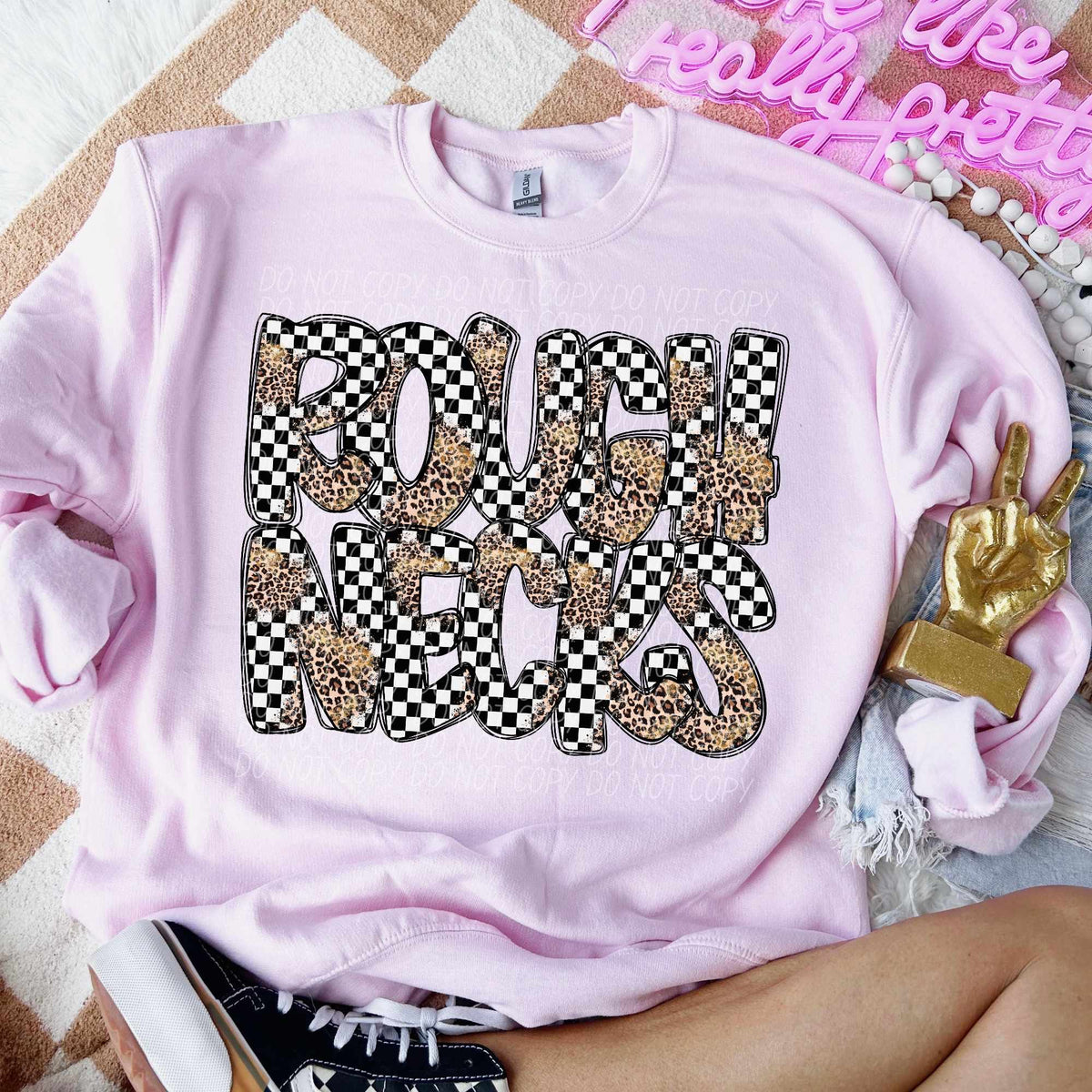 Roughnecks checkered leopard filled (CITY) 53225 DTF transfer