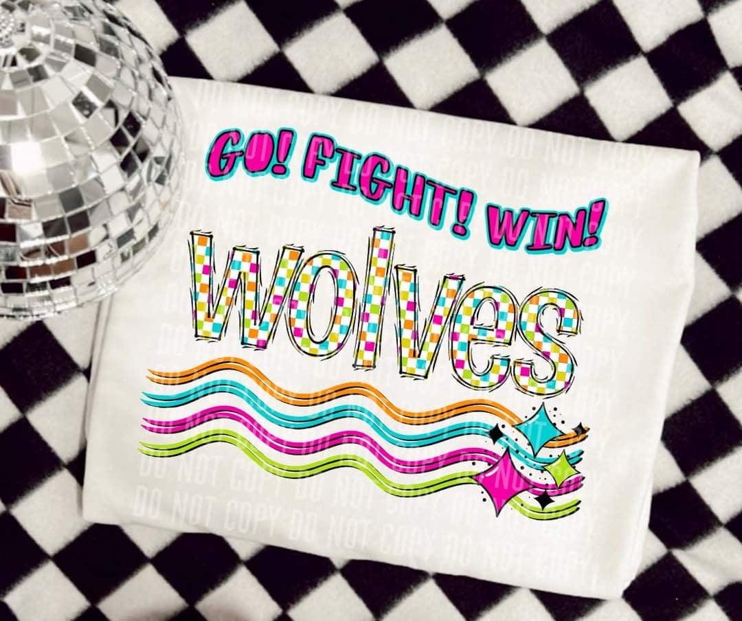 Go Fight Win wolves (CC) 44572 DTF TRANSFER