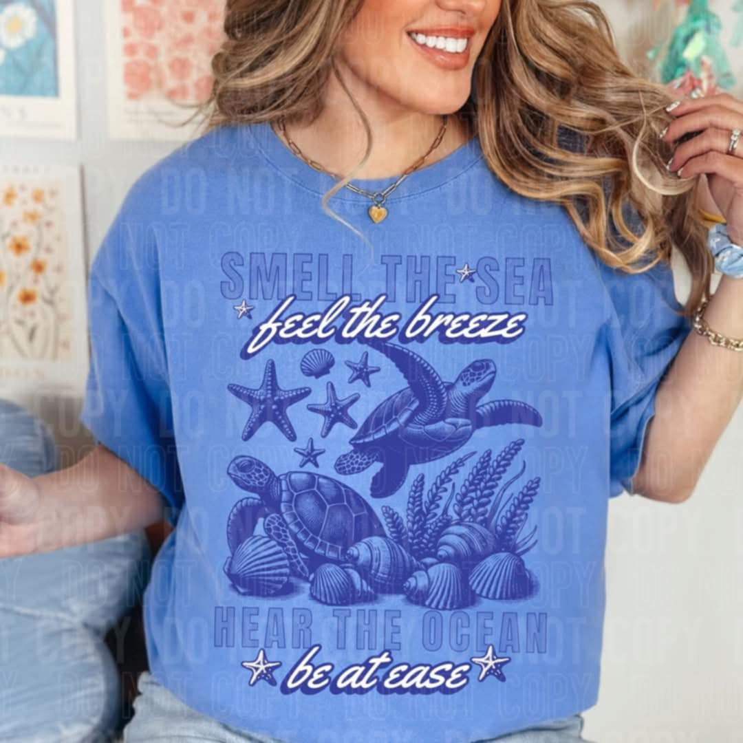 Smell the sea feel the breeze hear the ocean be at ease (SBB) 96256 DTF transfer