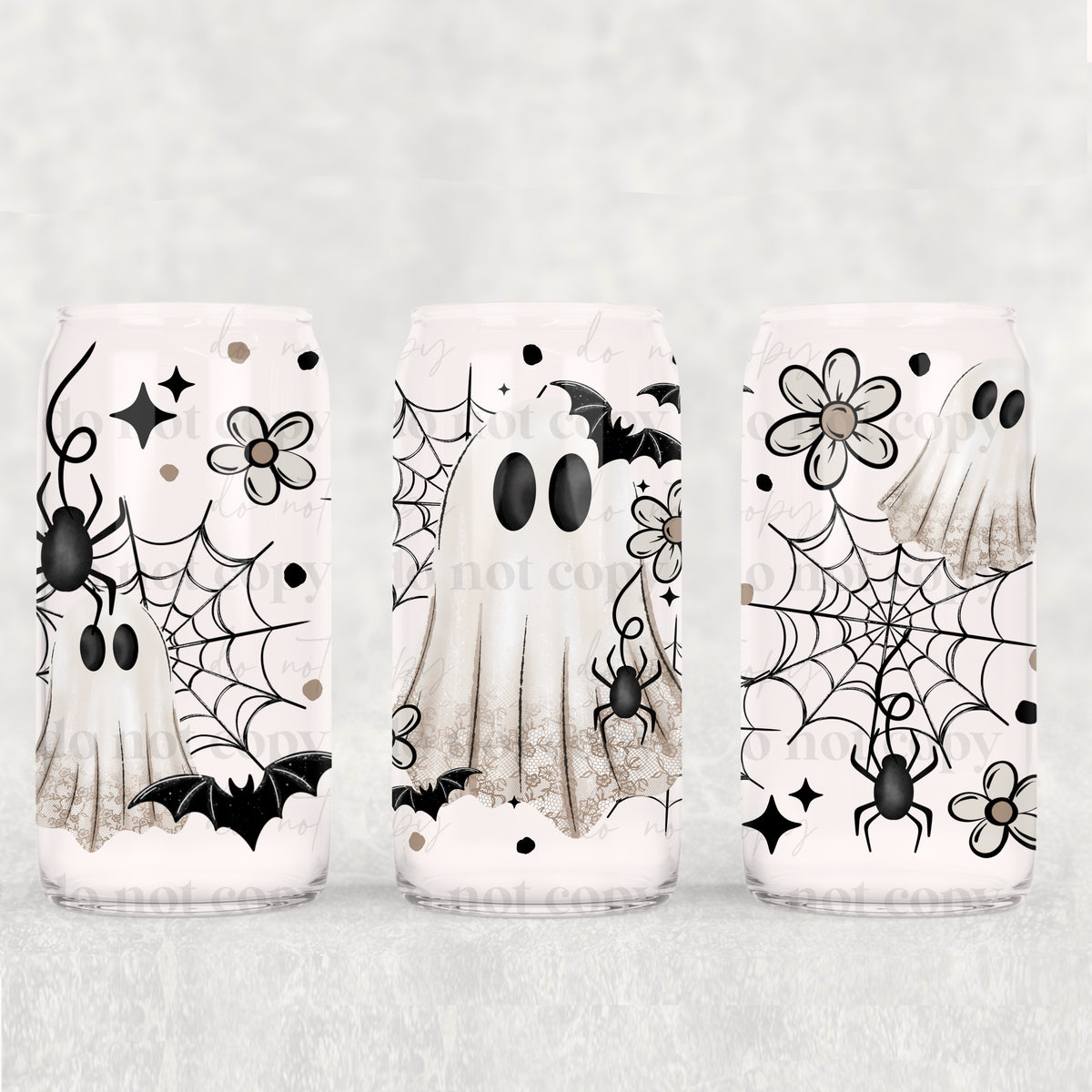 Lace ghost and flowers (CSC) UV DTF WRAP