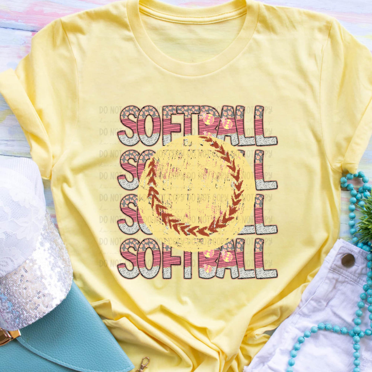 Softball stacked (Revel) 93922 DTF transfer