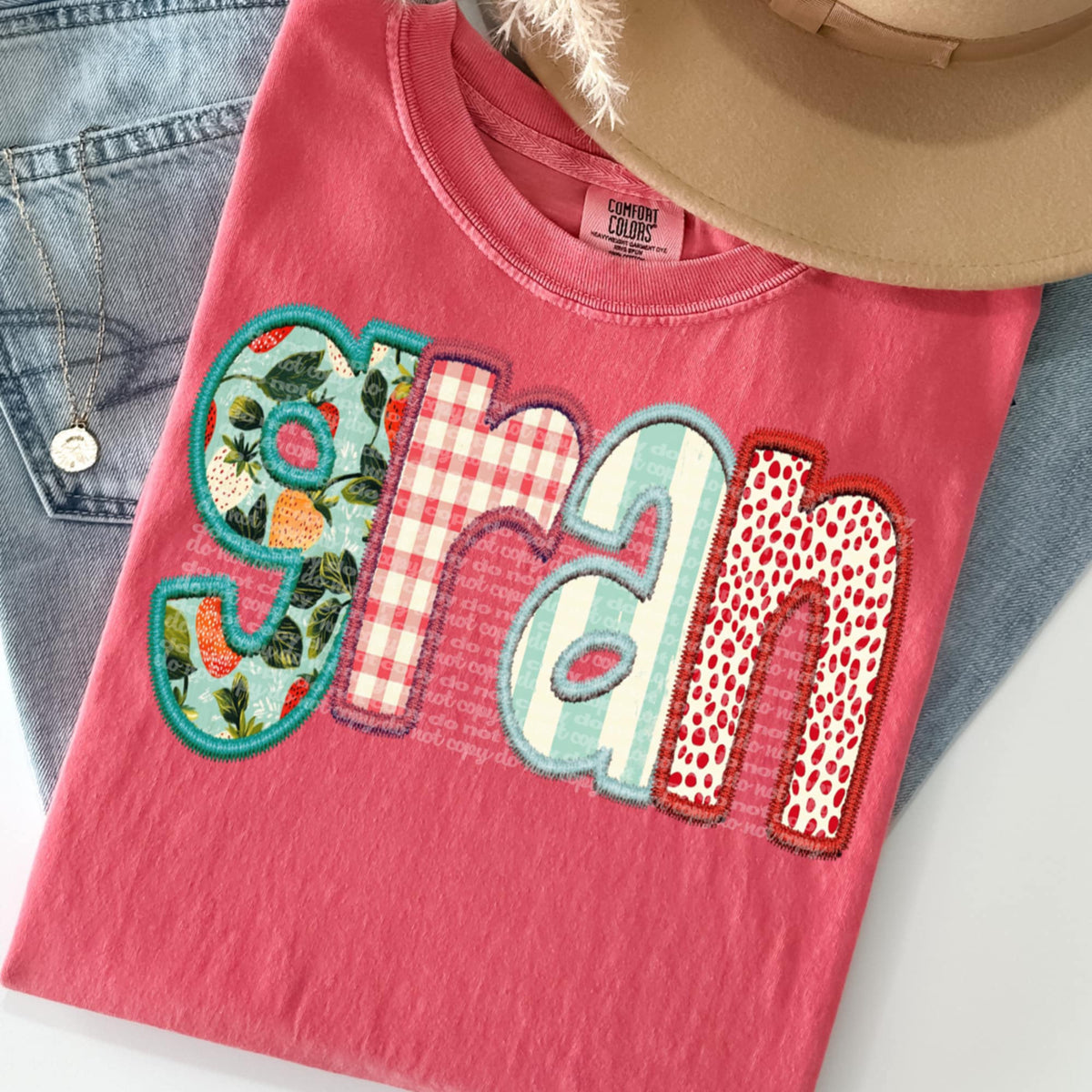 Gran strawberry patterns 95829 DTF transfer