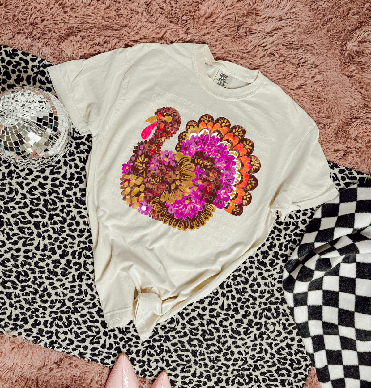 Abstract Turkey SCG (brown purple and gold) DTF transfer