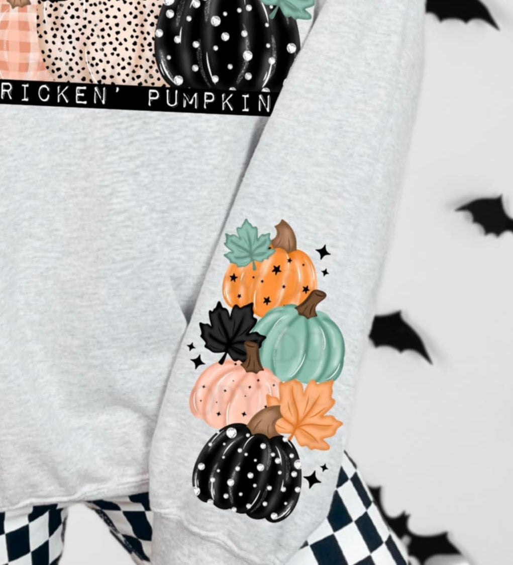 It’s Frickin Pumpkin with colorful pumpkins (SLEEVE) (abd) DTF transfer