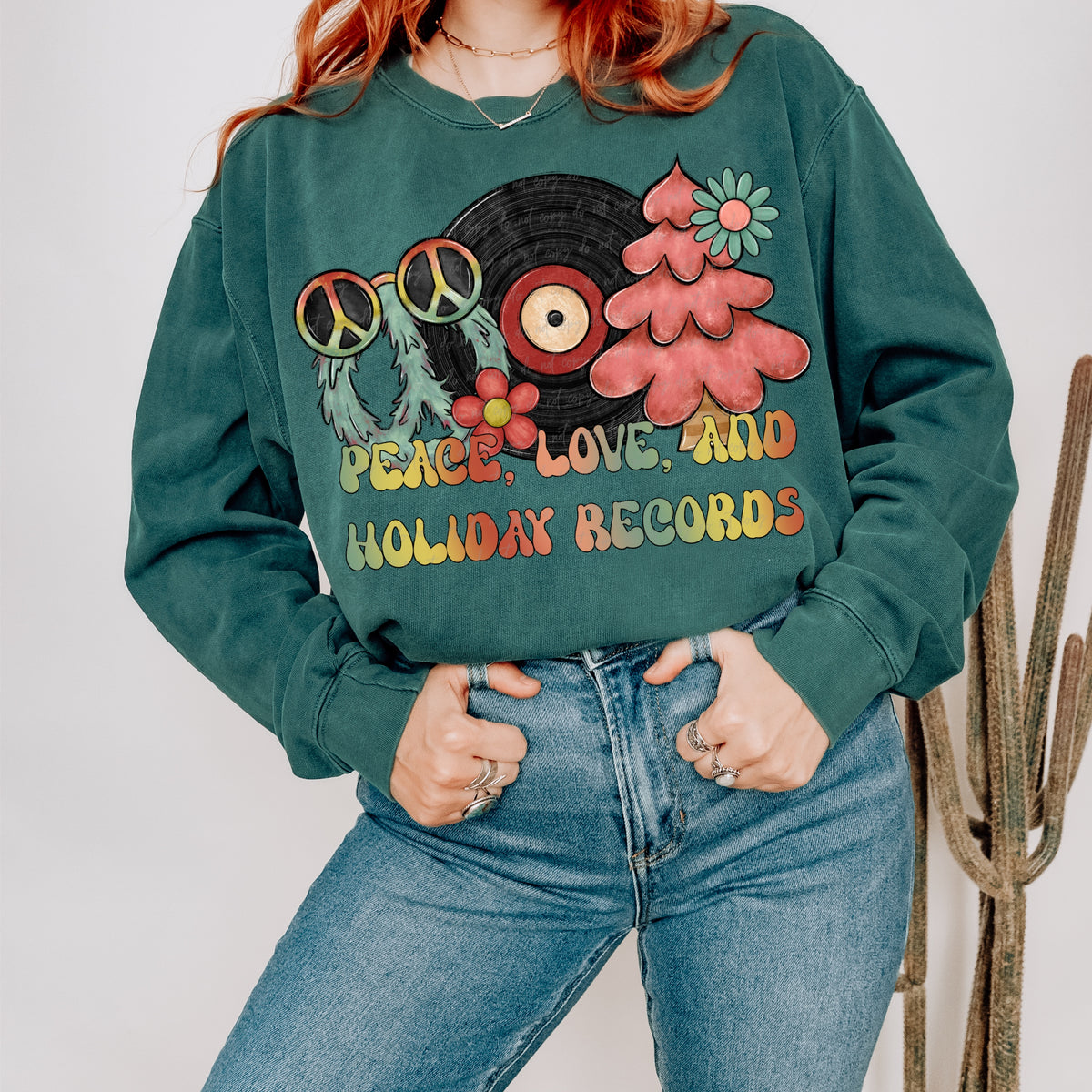 Peace Love and Holiday Records 30221 DTF transfer