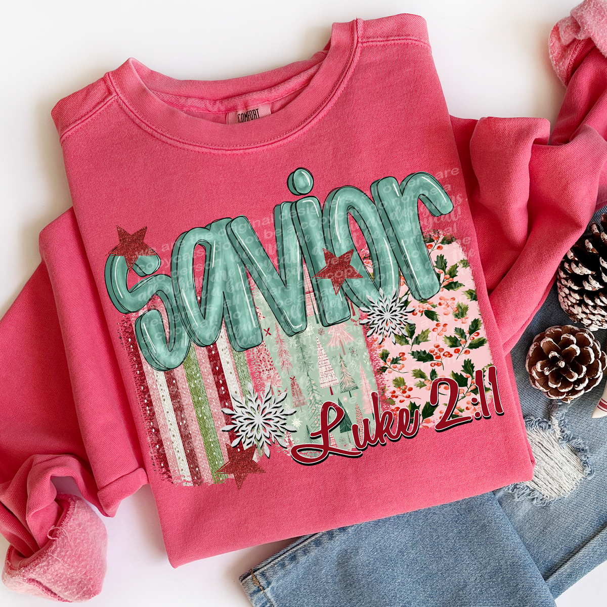 Savior Christmas Brushstrokes (TTD) DTF Transfer