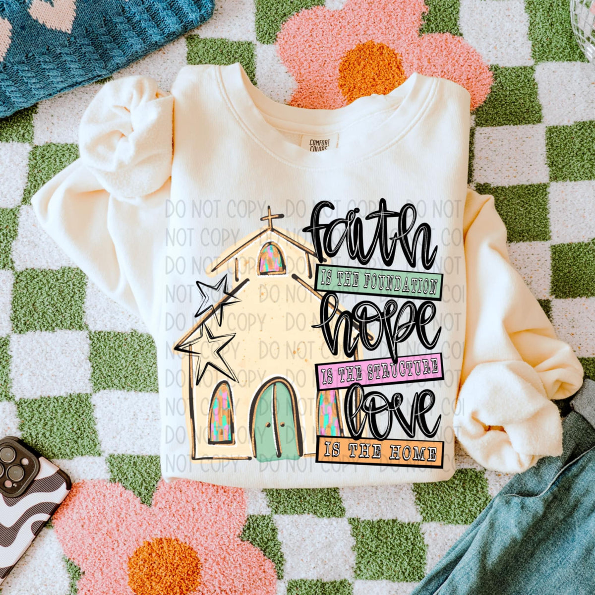 Faith hope love church (SWD) 93463 DTF transfer