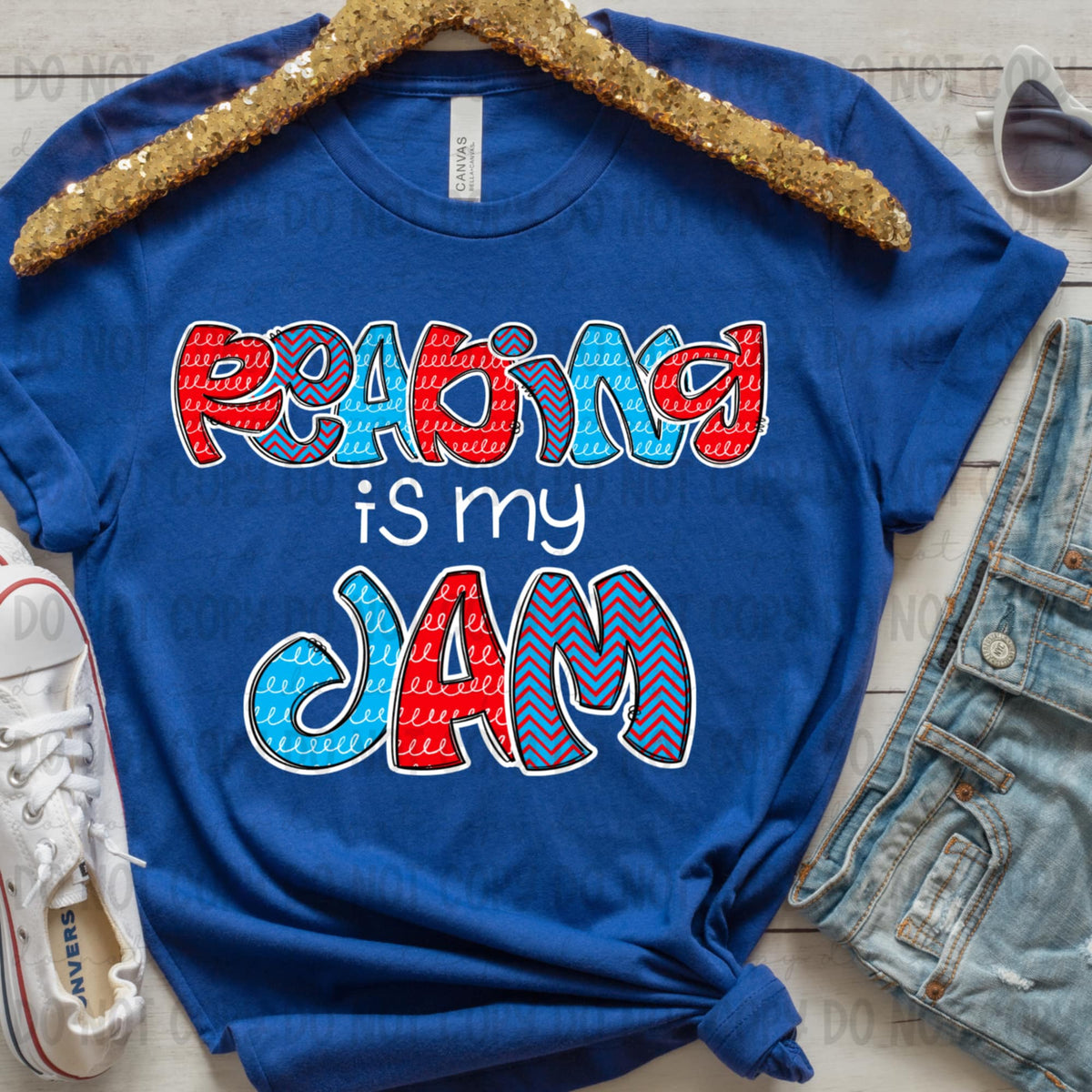 Reading is my jam with white font (REVEL) 91239 DTF transfer