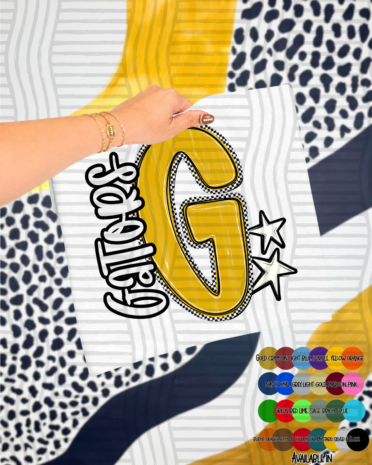 Gators Checker Crush Yellow (Caplinger) DTF transfer