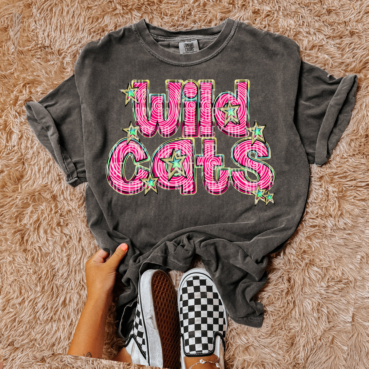 WILDCATS pink swirl (Caplinger) DTF transfer
