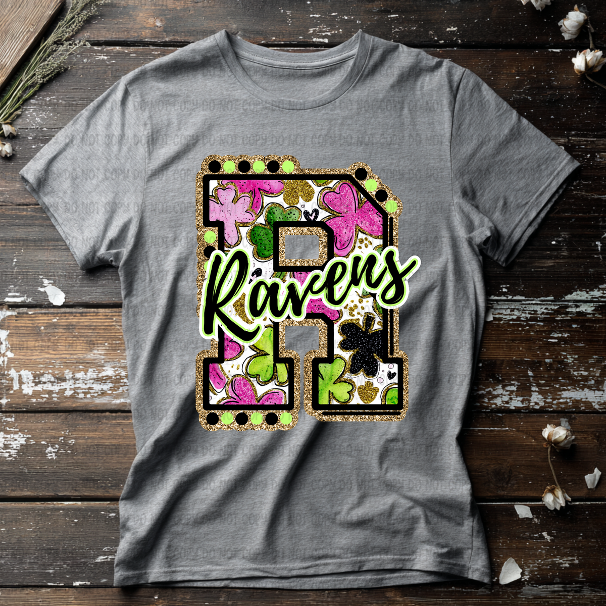 Ravens letter St. Patrick's Day PINK (Revel) DTF Transfer