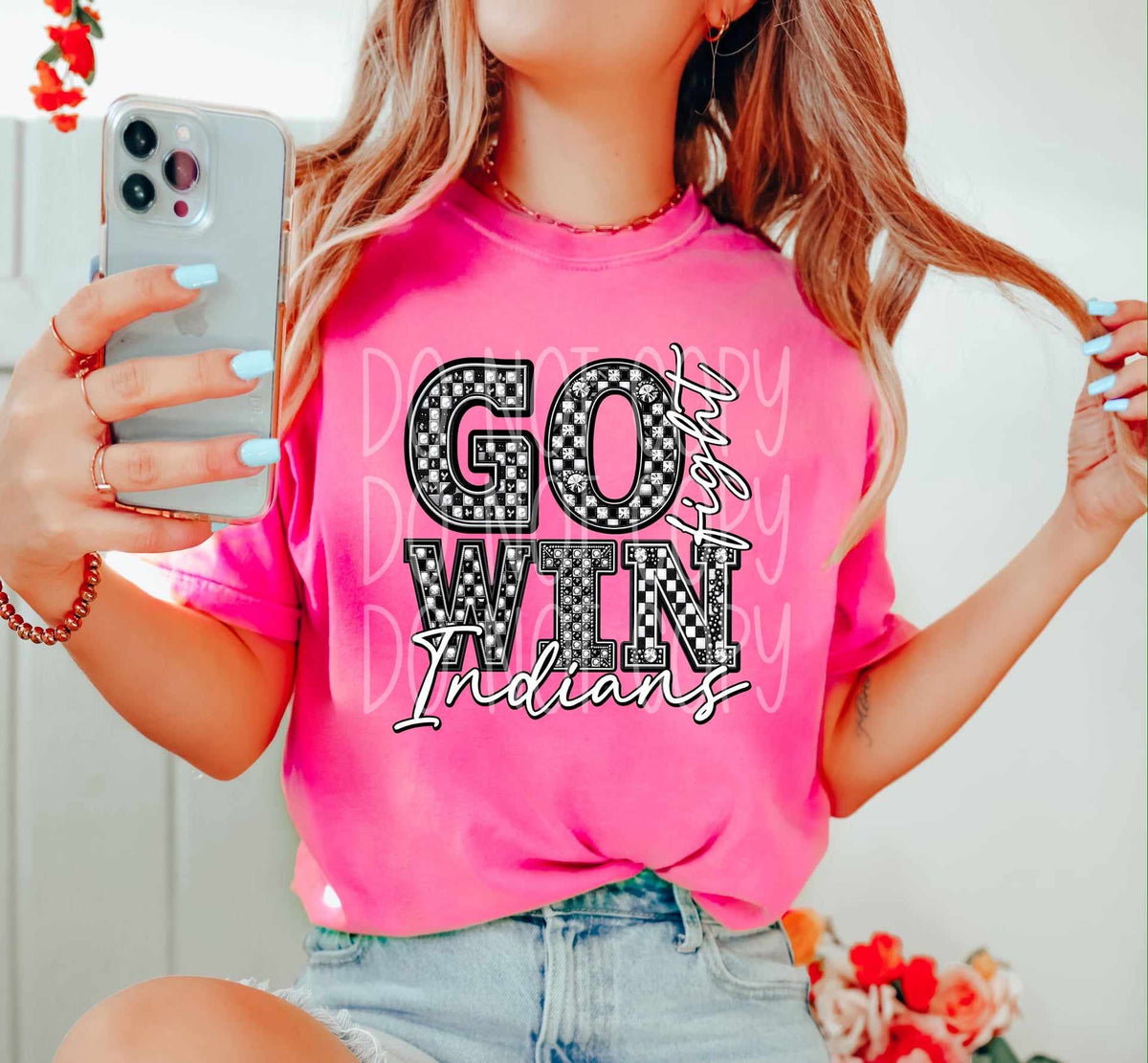 Go fight win Indians (HW) 53437 DTF transfer
