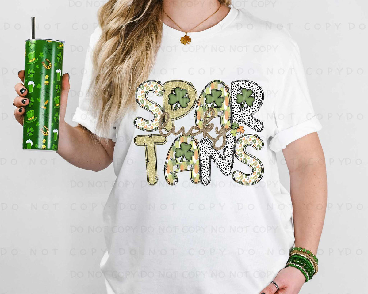 Lucky Spartans st Patrick patterns (caplinger) 82485 DTF transfer