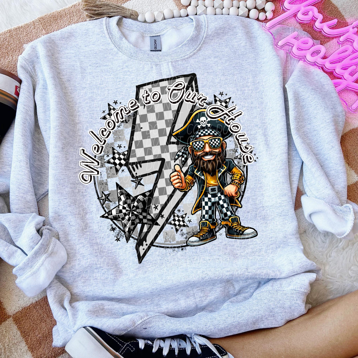 Welcome to our house Pirates (black) 49388 DTF TRANSERS